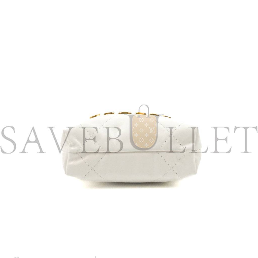 Ch*el master white calfskin quilted mini 22 bag antique gold hardware as3980 (20*19*6cm)